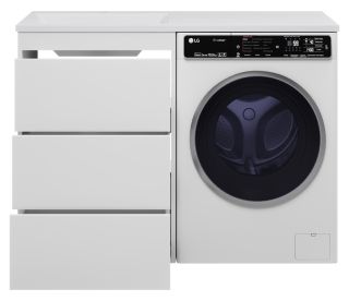 Напольная тумба под раковину Brevita Grafit GRA-01060-023Я под стиральную машину 60см белый